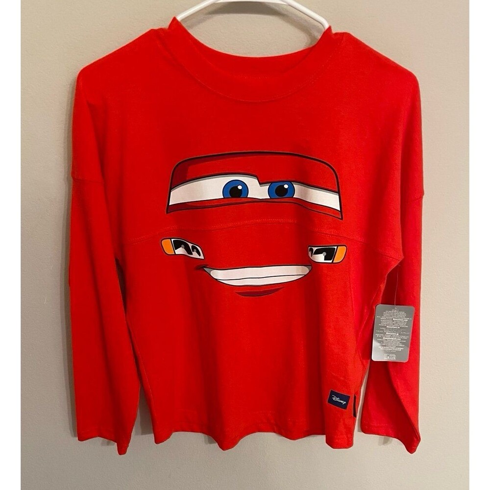 NEW! NWT Disney Parks Cars Lightning McQueen Spirit Jersey Shirt, Size Youth L